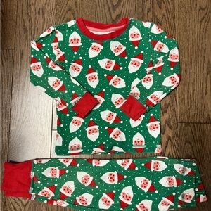 Mini Boden Festive Santa Print Kids Pajama Set size 3T